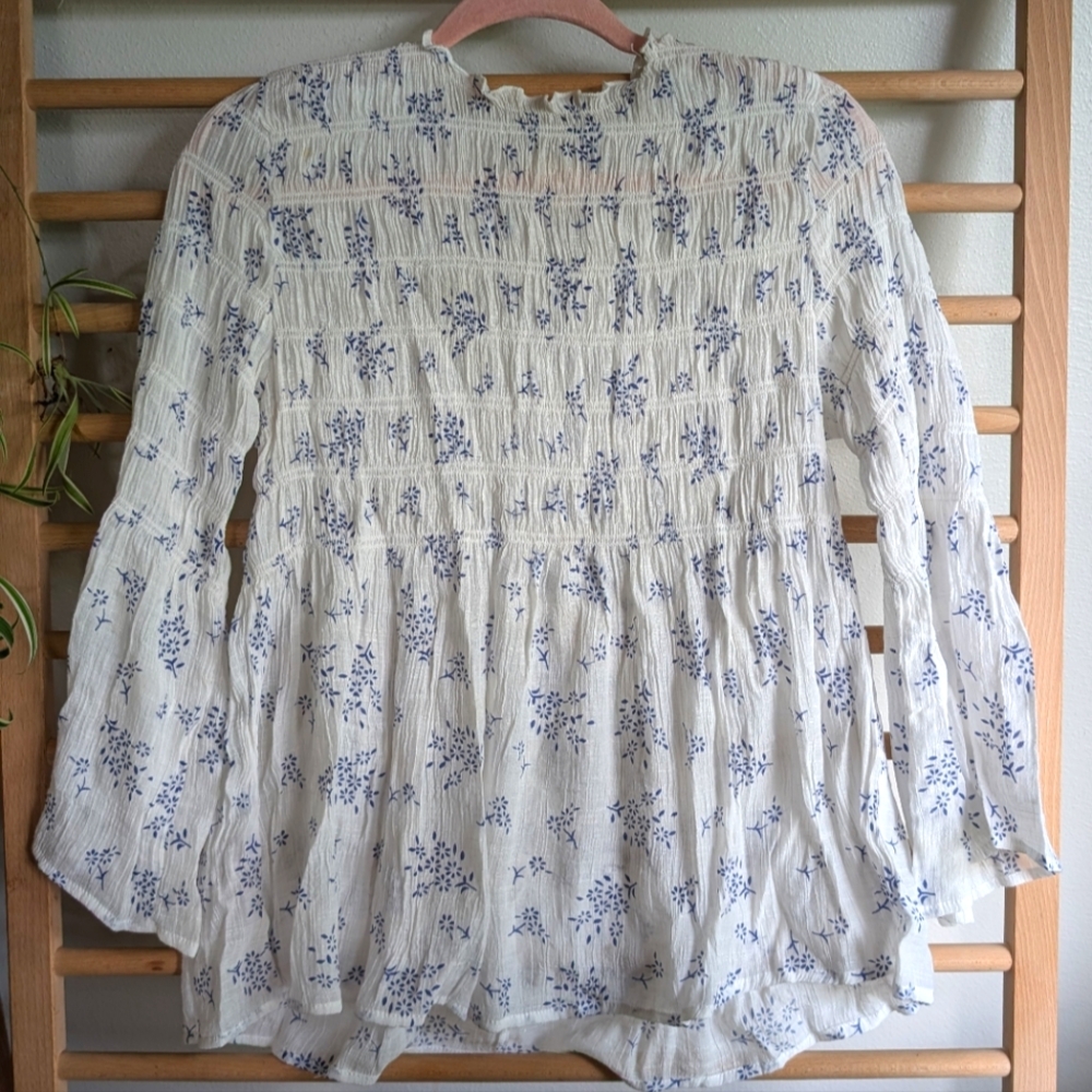 Adiva Pleated Long Sleeve Blouse